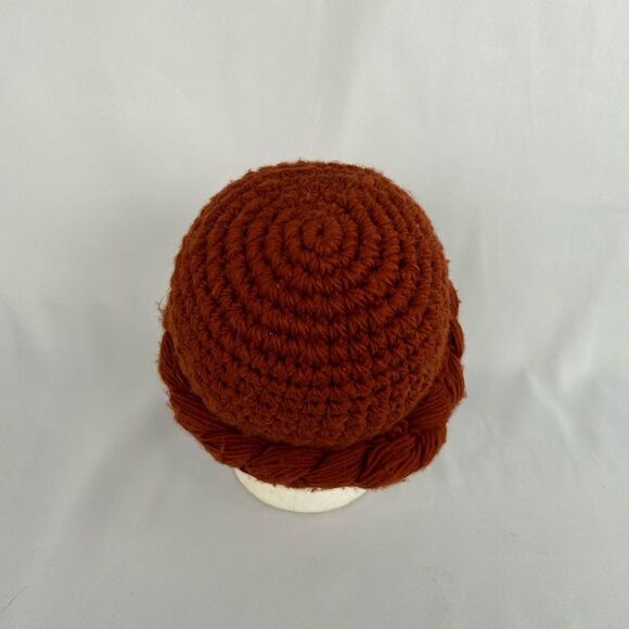 Vintage Hand-Crotchet Orange Knitted Hat Beanie main image 7